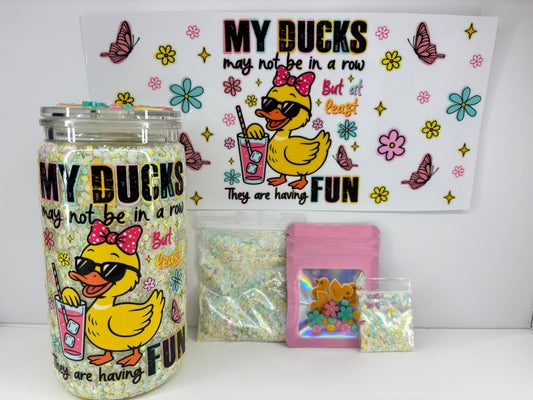 Ducks in a row snow globe kit