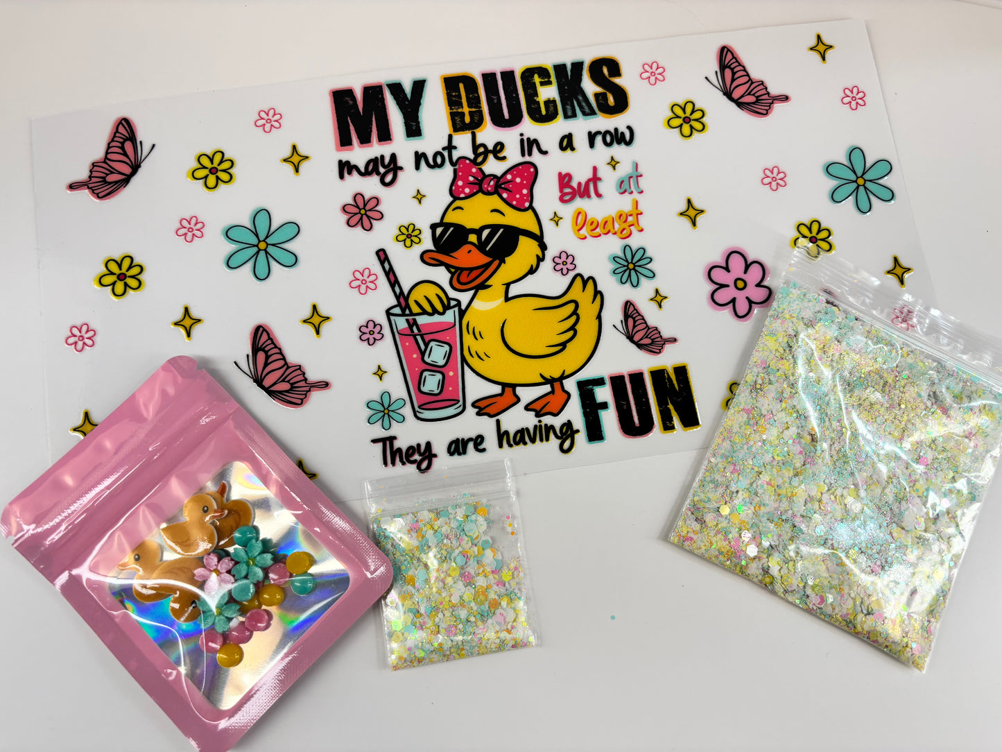 Ducks in a row snow globe kit