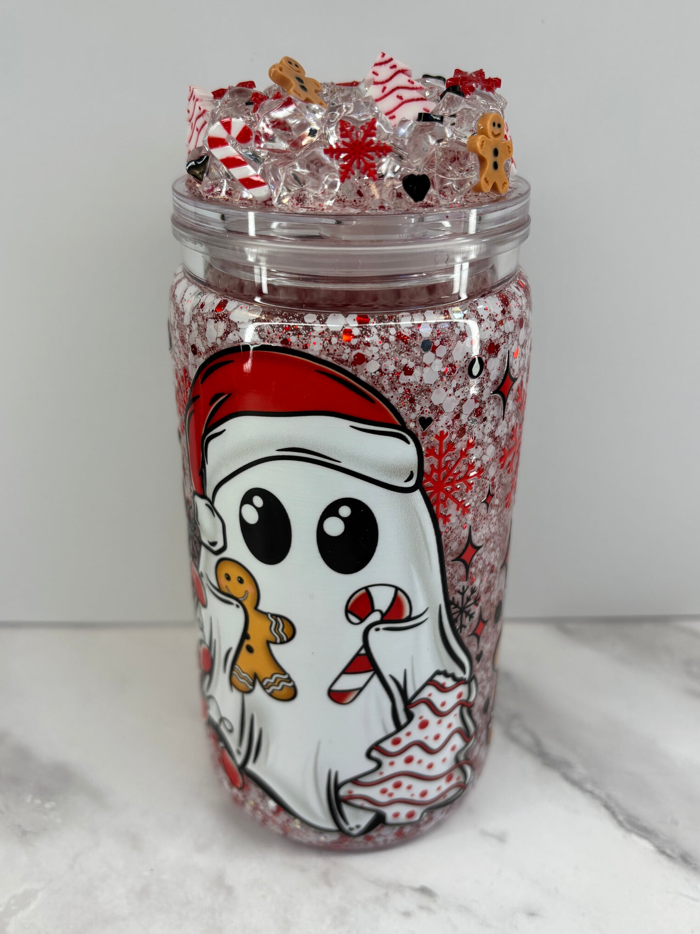 Spooky Christmas snow globe cup