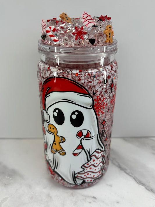 Spooky Christmas snow globe cup