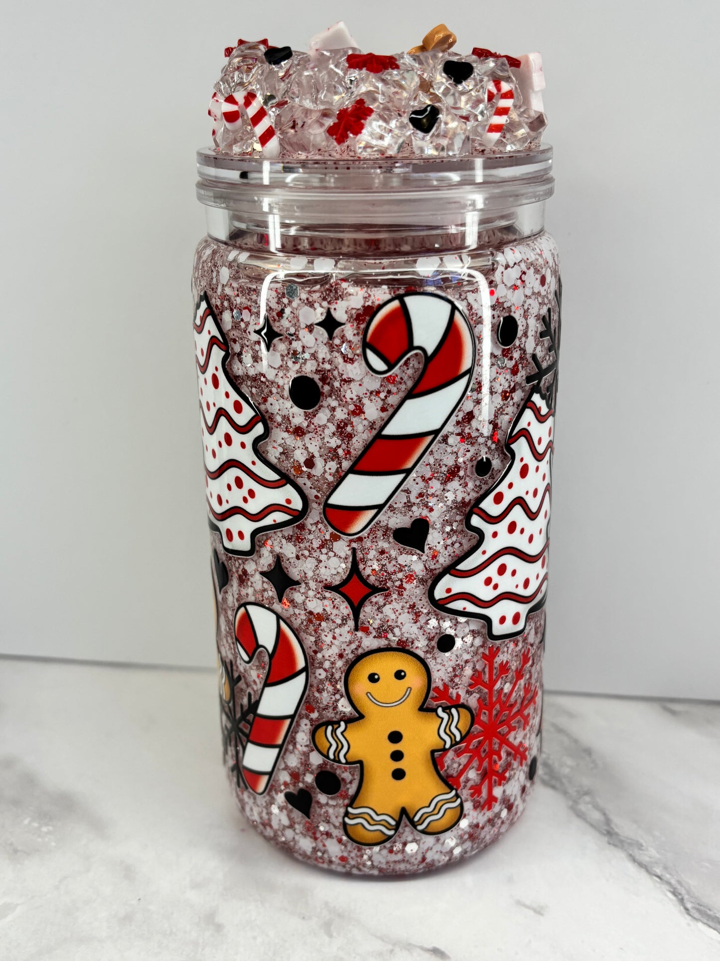 Spooky Christmas snow globe cup