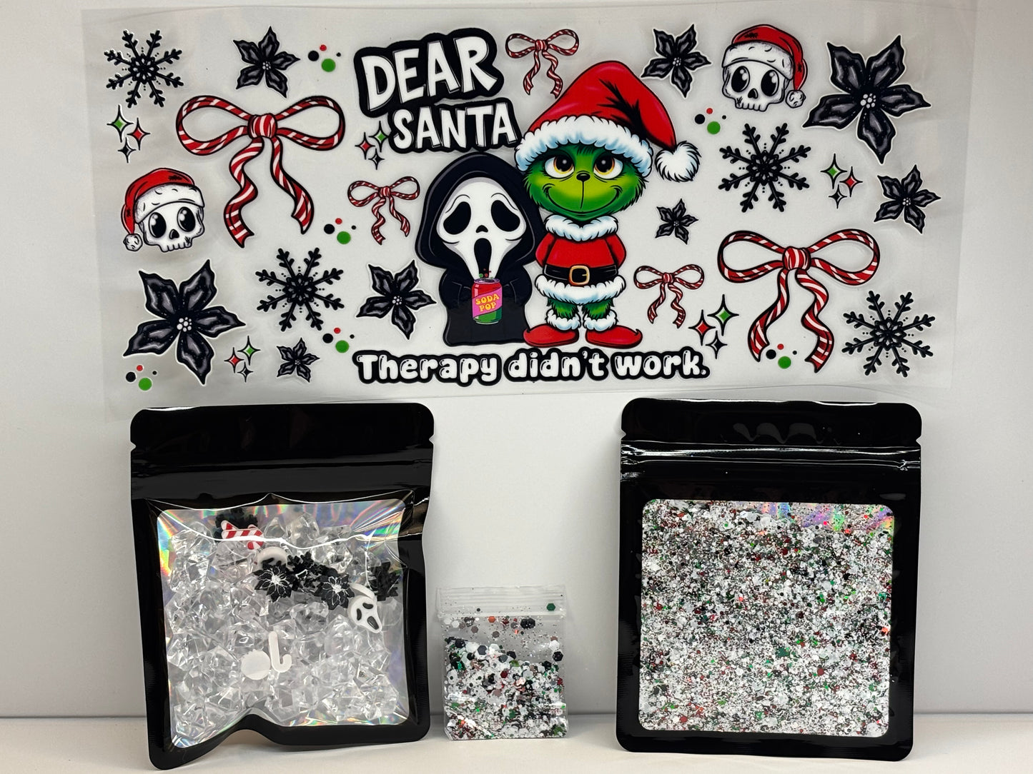 Santa, therapy didn’t work snow globe kit