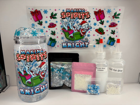 Making spirits bright glowing lava snow globe kit