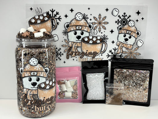 Freezing but cozy snow globe kit