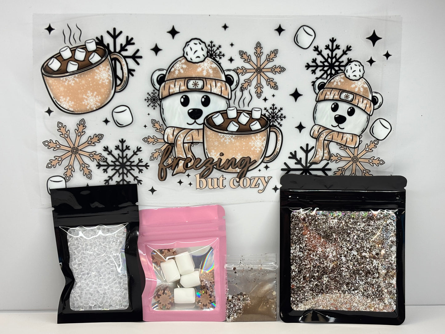 Freezing but cozy snow globe kit