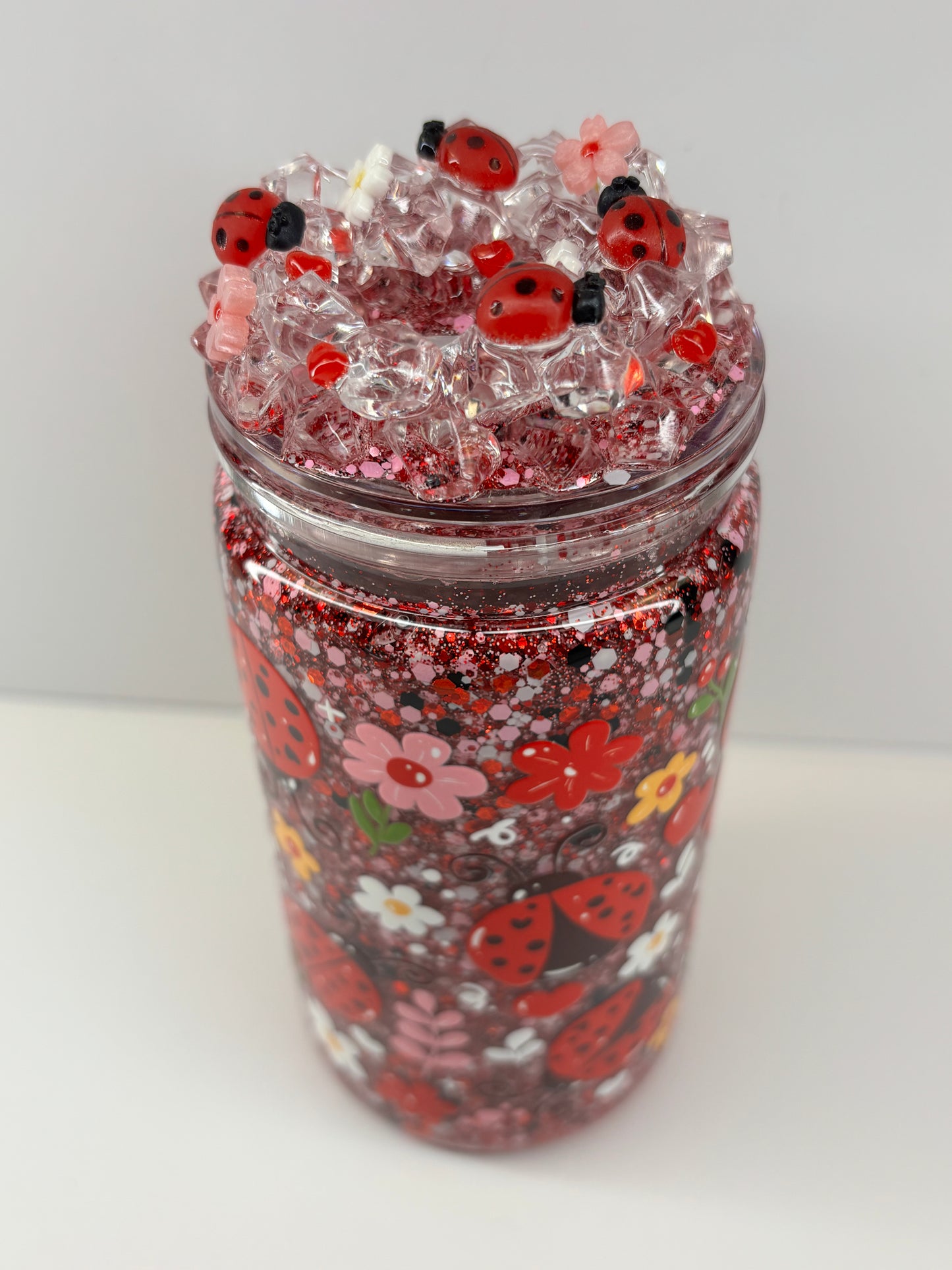 Lady bug love snow globe cup