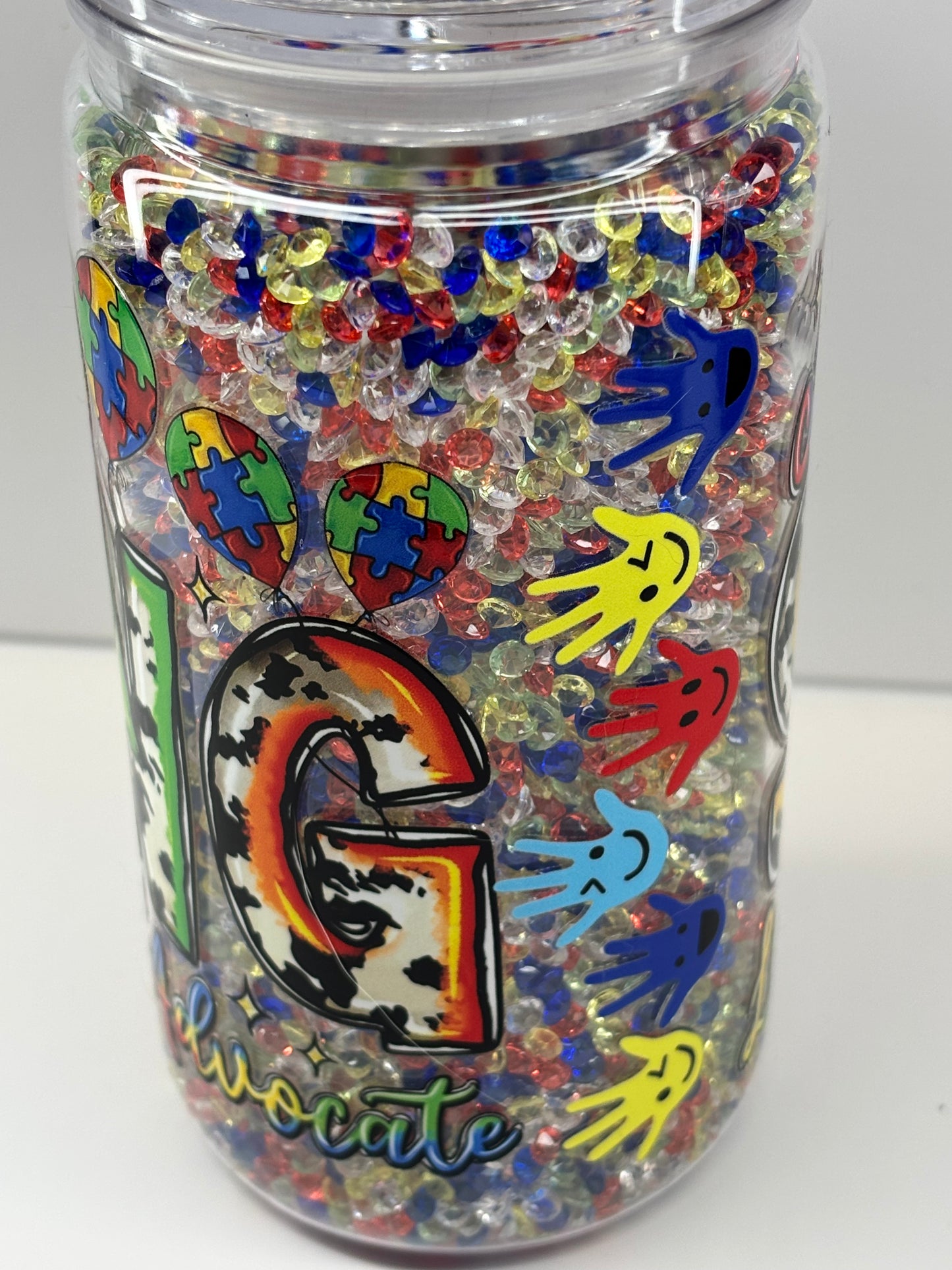 Autism crystal dry snow globe cup
