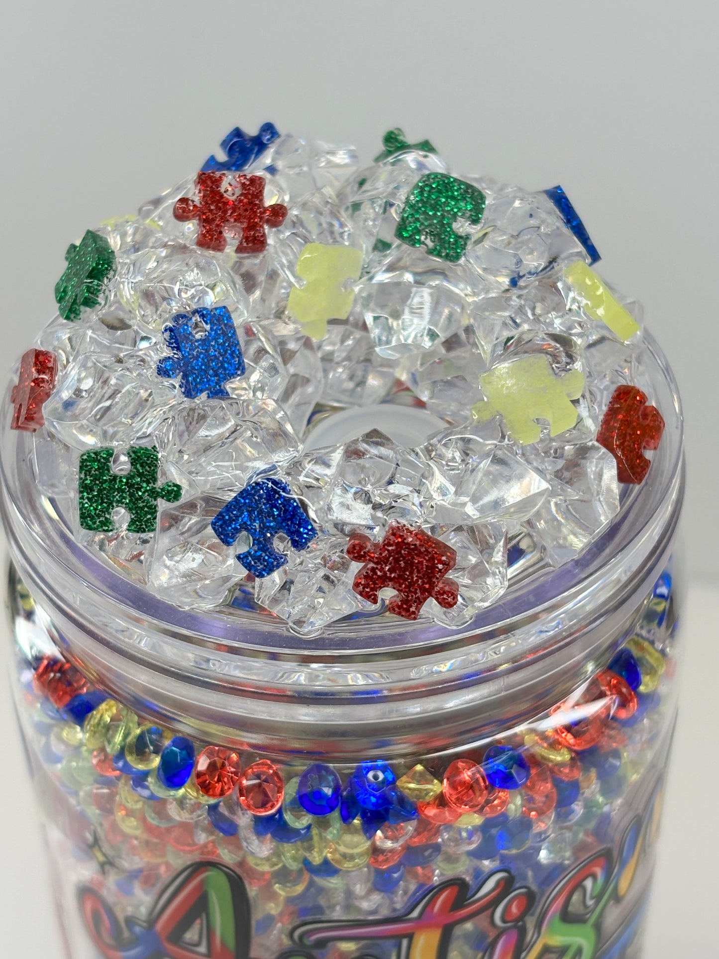 Autism crystal dry snow globe cup