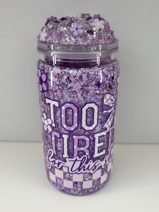 Too tired, snow globe cup