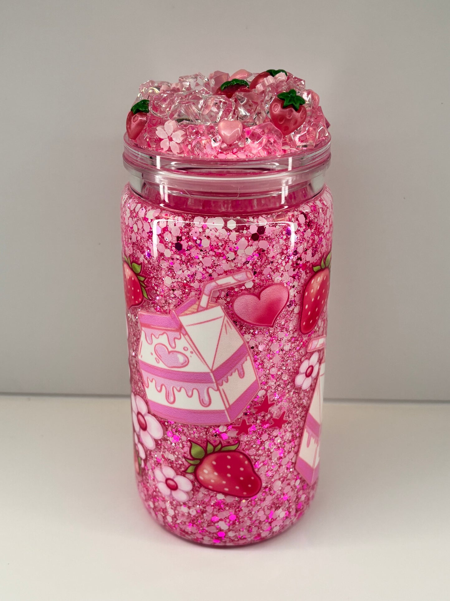 Strawberry milk, snow globe kit