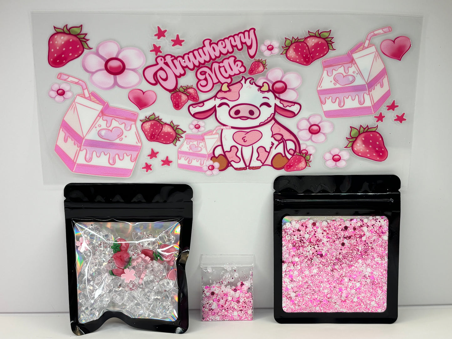 Strawberry milk, snow globe kit