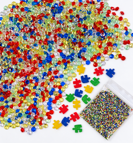 Autism awareness, crystal set