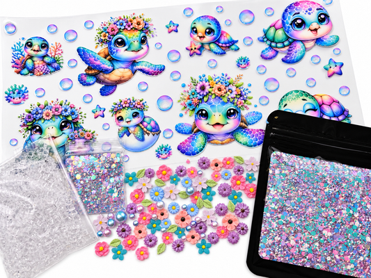 Bubbles & Blossoms collage lid style snow globe kit