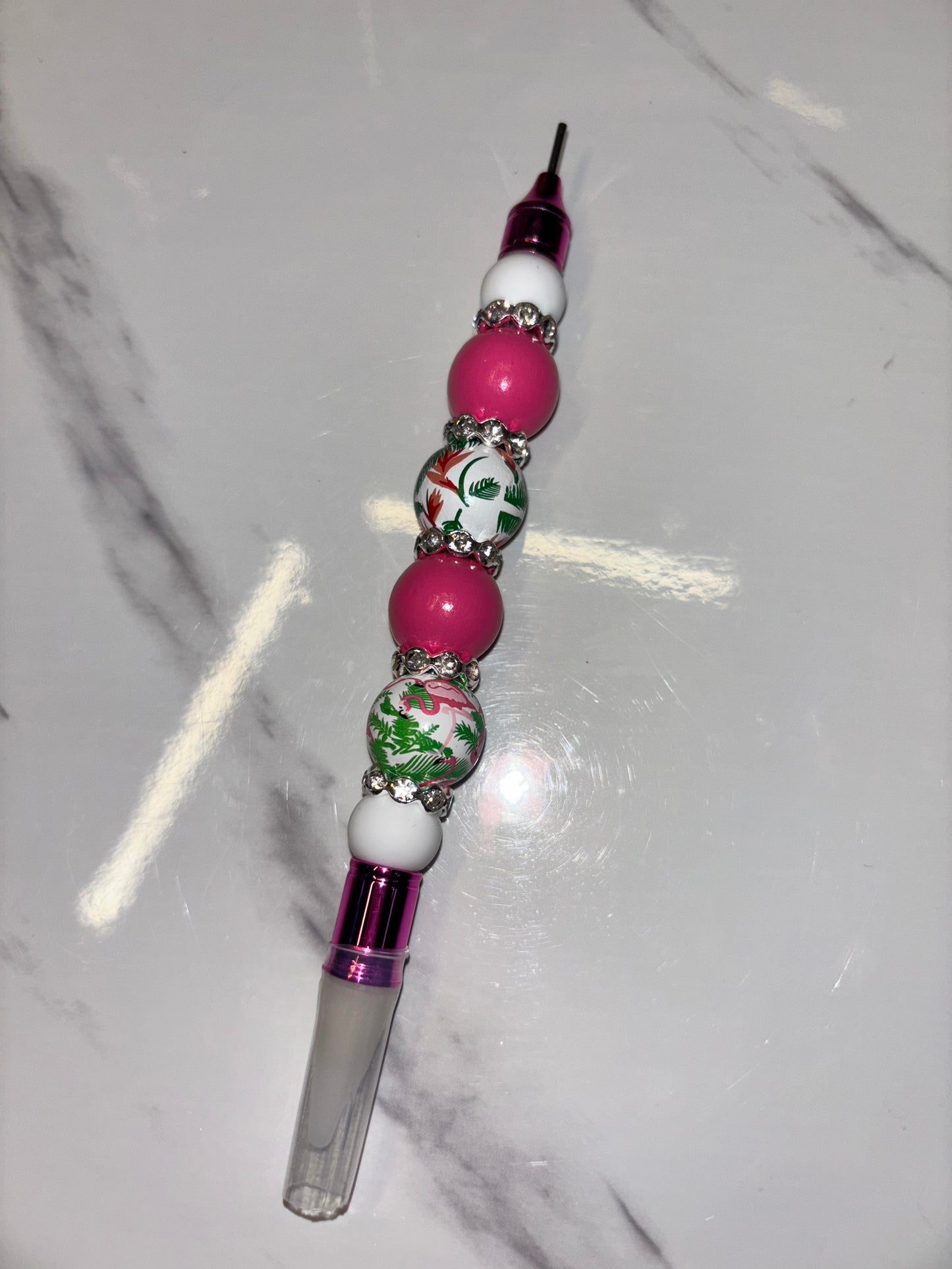 Beaded wax tool for flat back pearls.