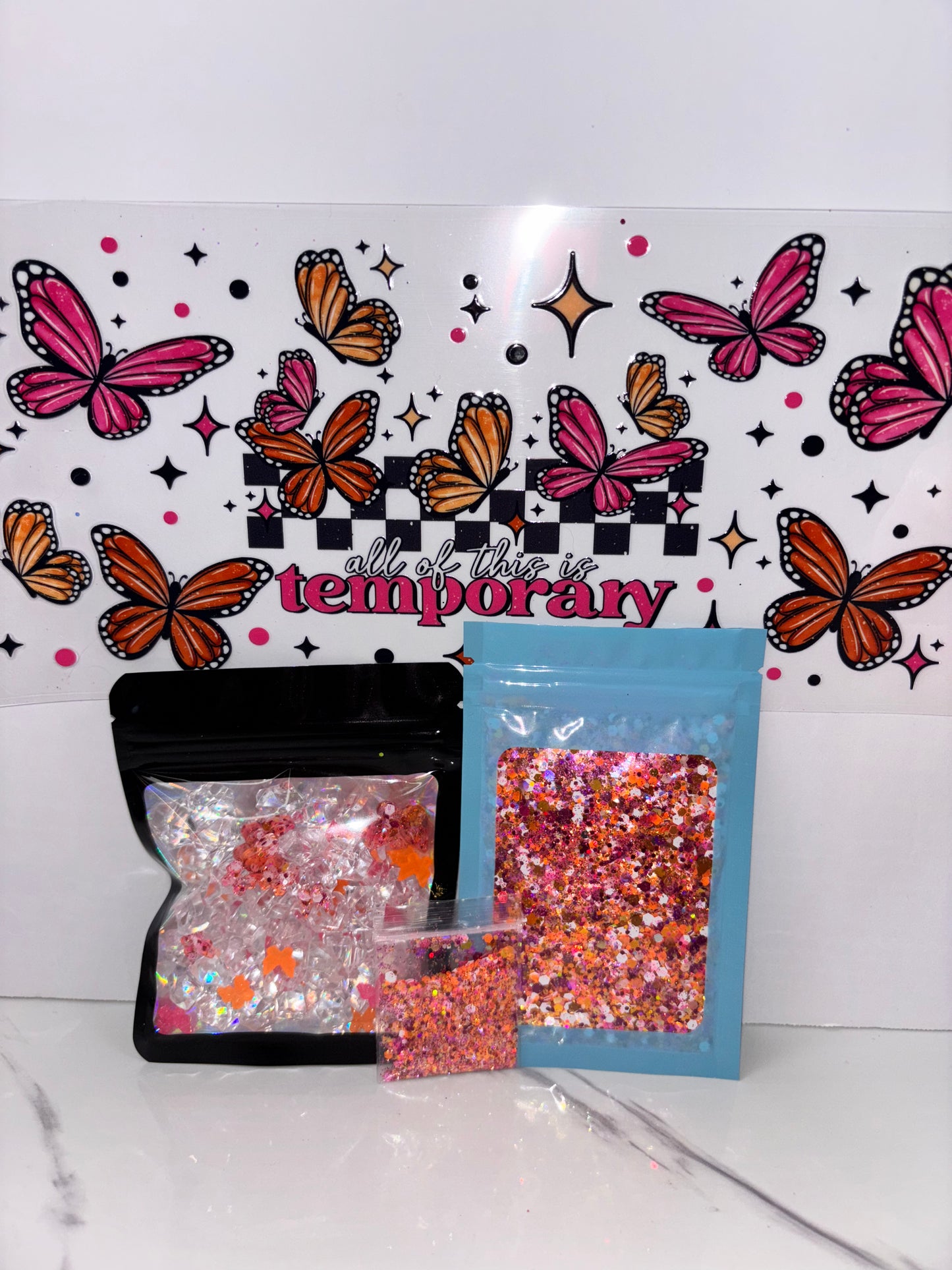 All of this is temporary snow globe kit