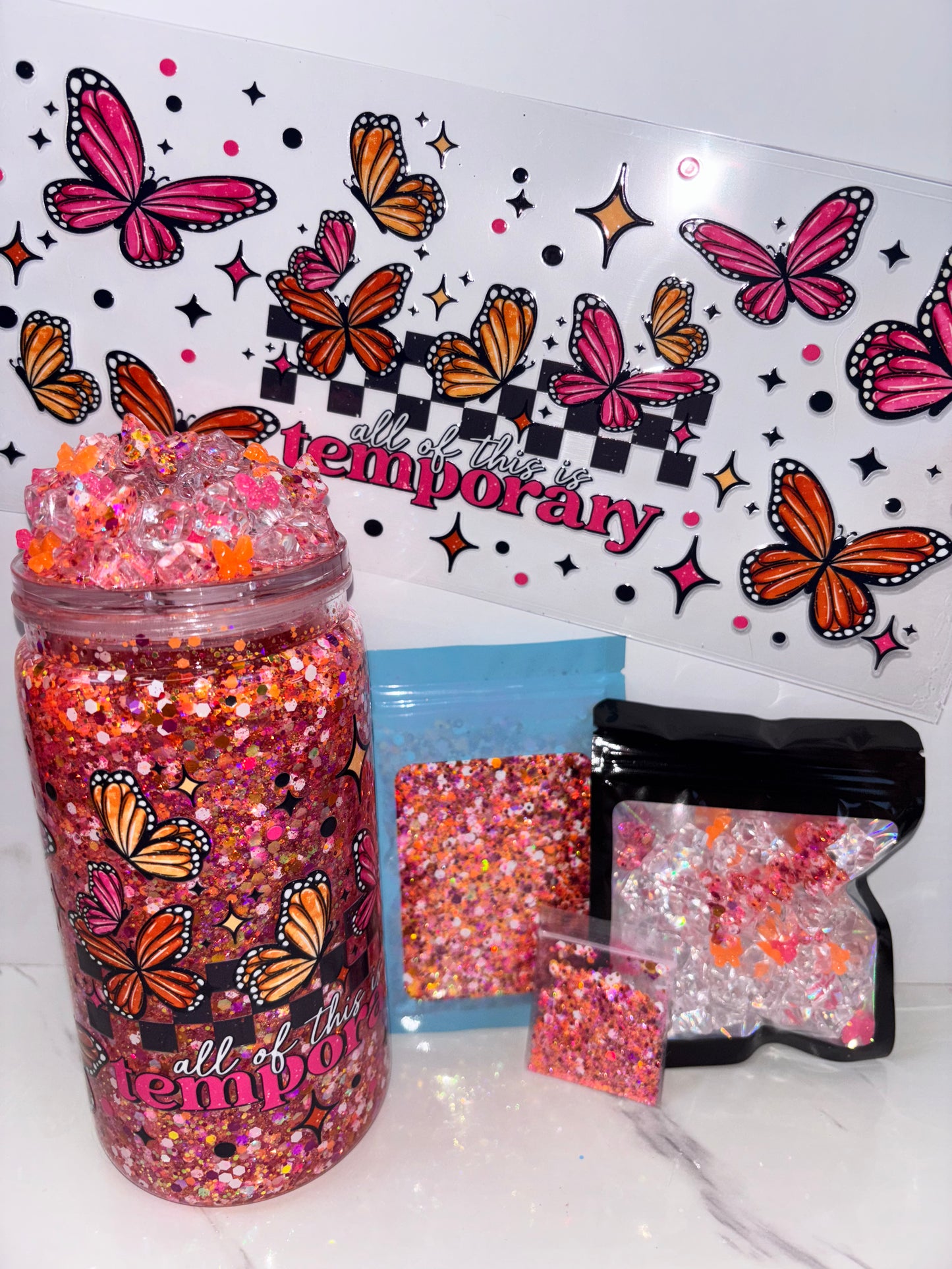 All of this is temporary snow globe kit