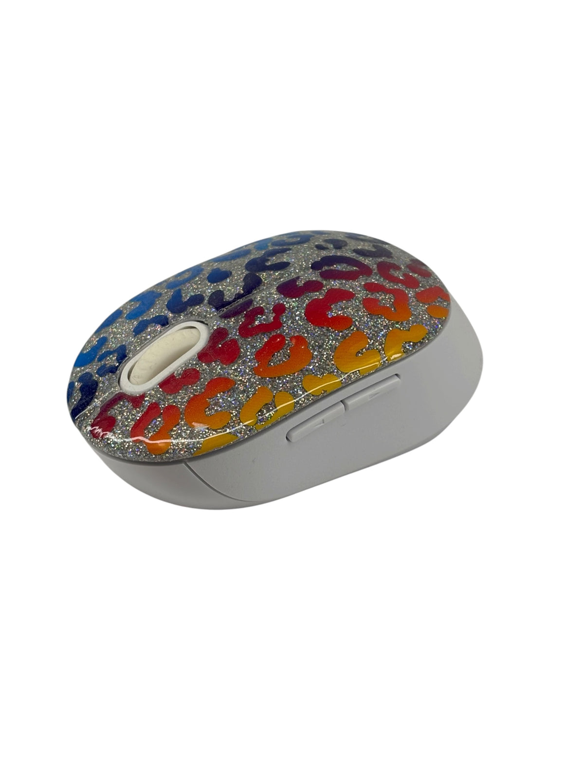Lisa Frank inspired leopard print wireless mouse