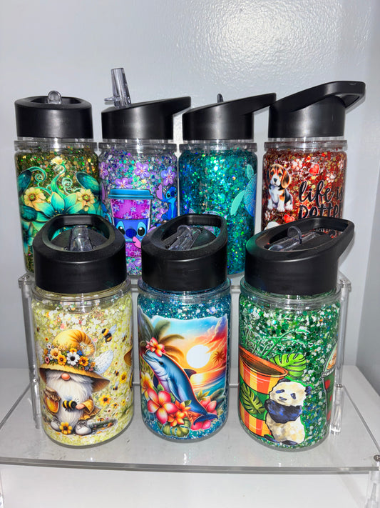 SALE kids water bottle snow globes