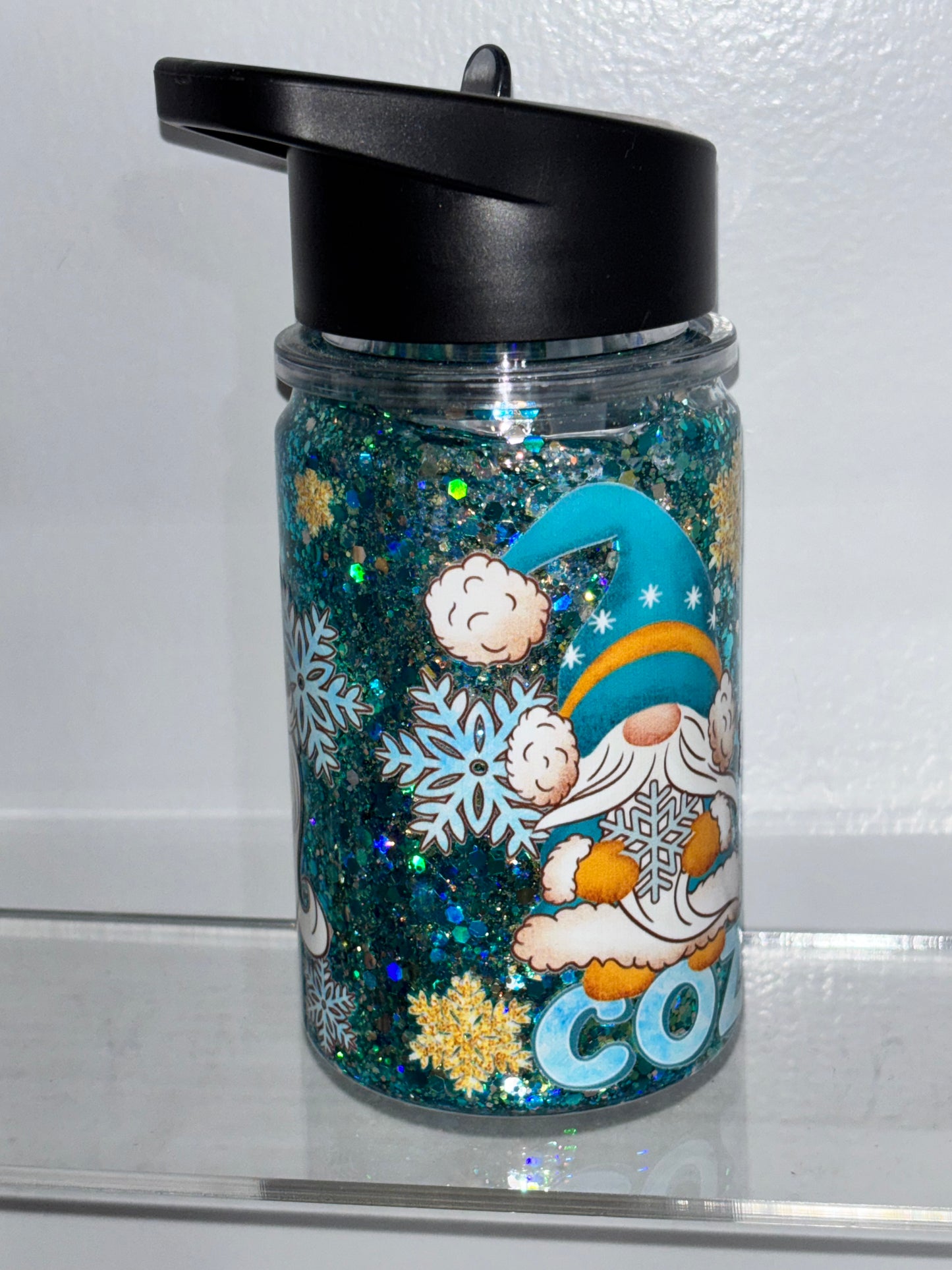 SALE kids water bottle snow globes