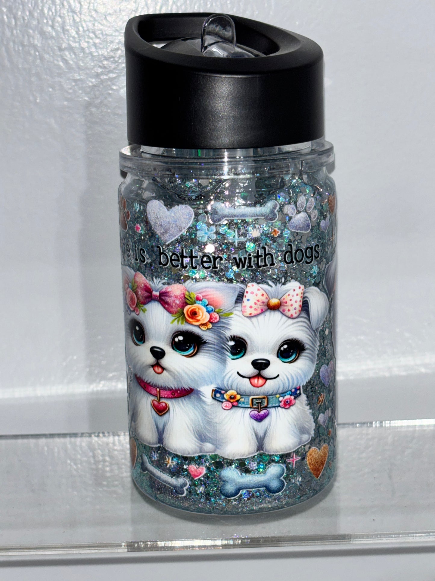 SALE kids water bottle snow globes