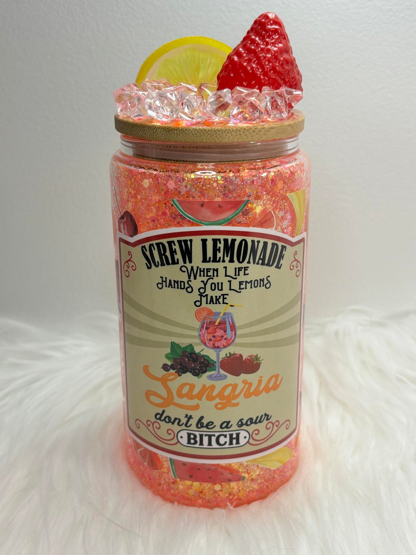 Lemonade Glitter Glass Can
