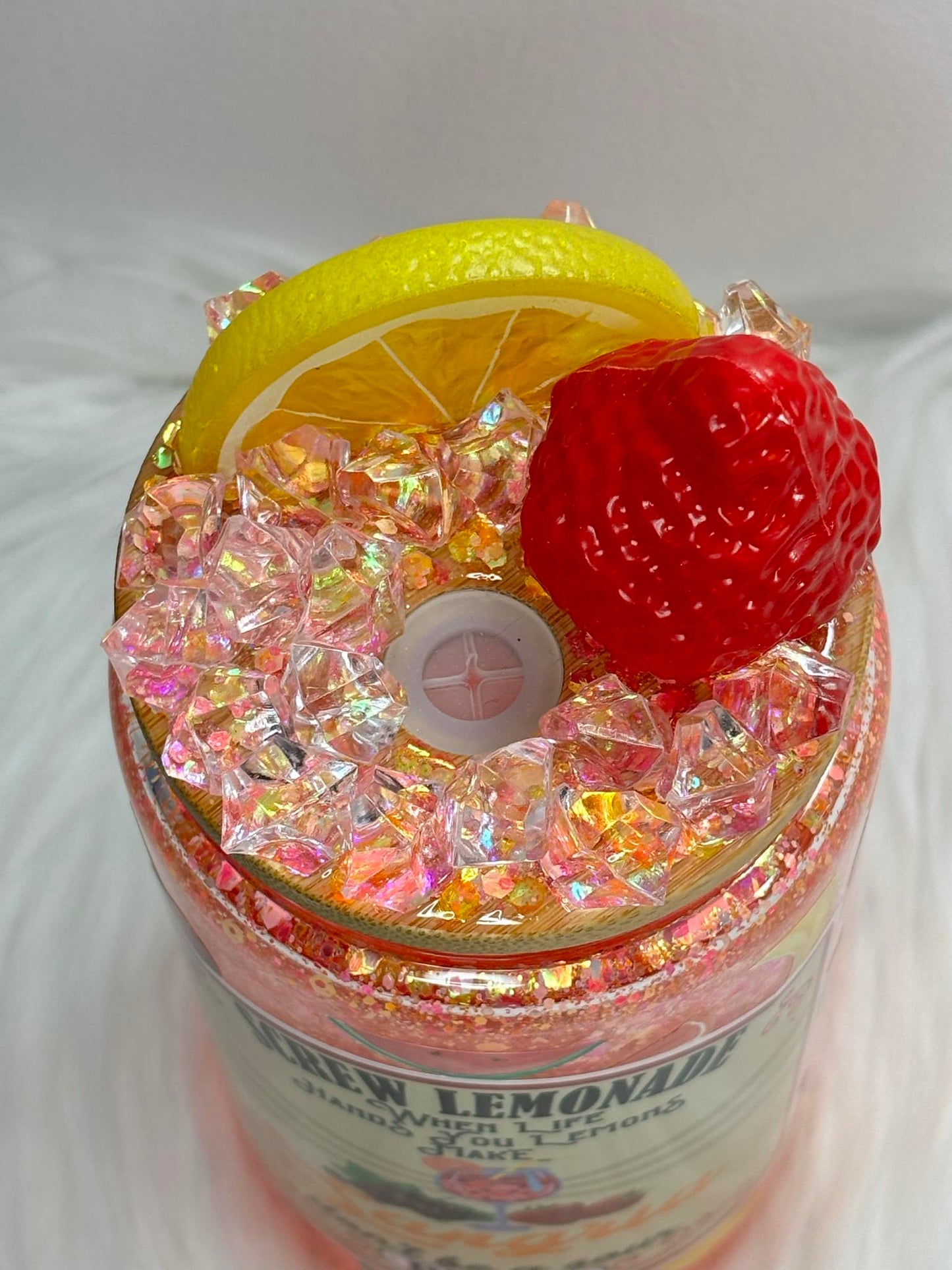 Lemonade Glitter Glass Can