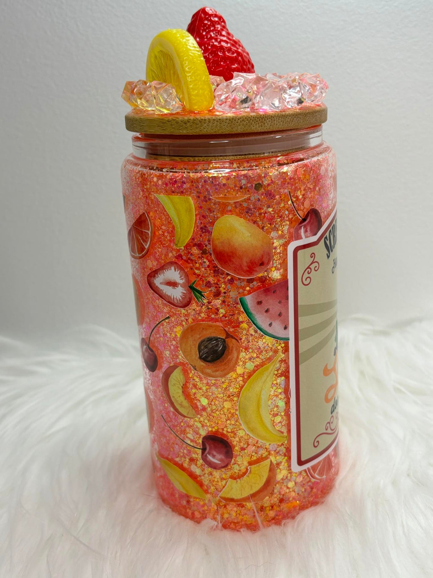 Lemonade Glitter Glass Can